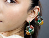Blood Agate Arch Earrings