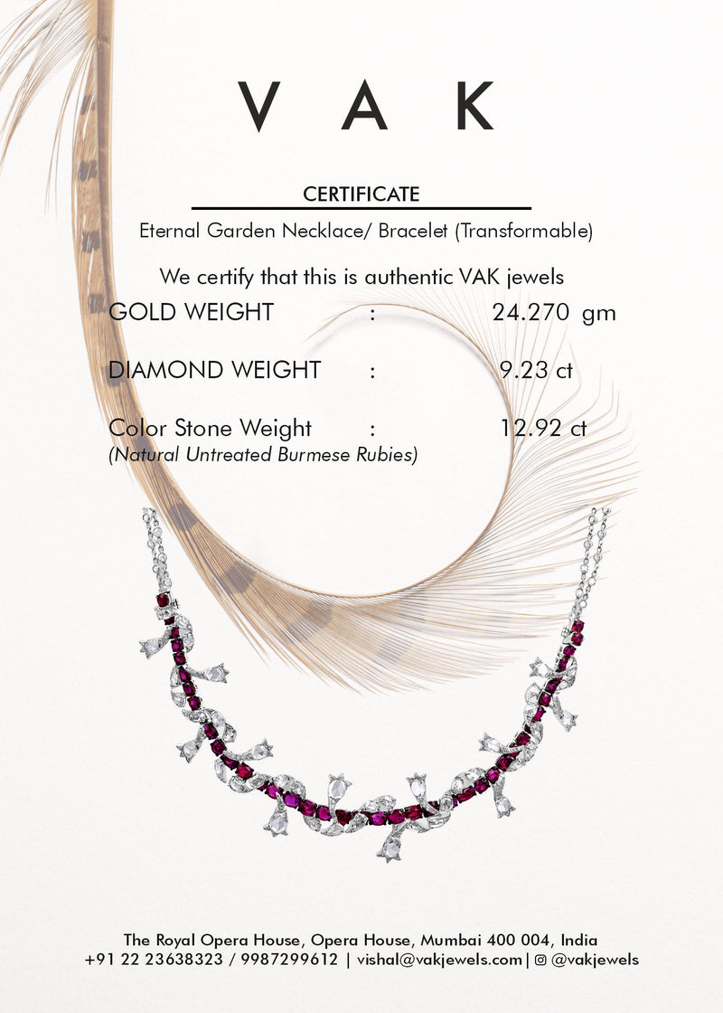 Eternal Garden Necklace Tranformable to Bracelet