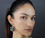Blood Agate Arch Earrings