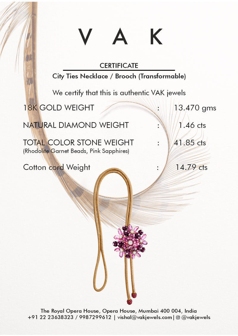 City Ties Necklace - Transformable to Brooch