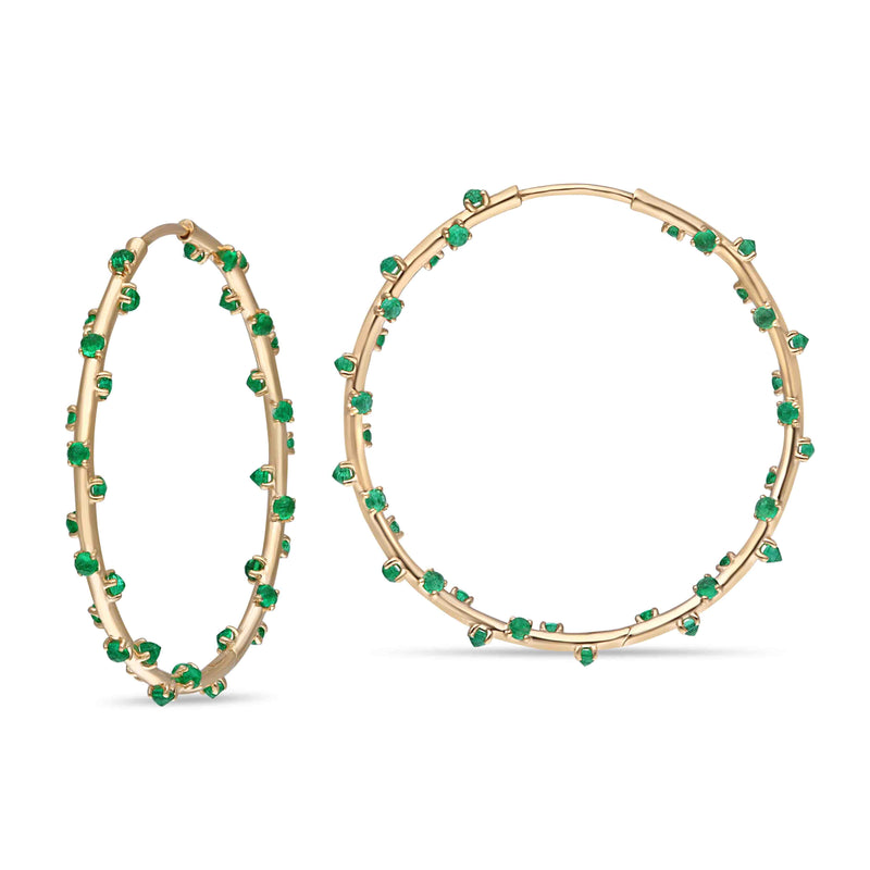 Unchained Hoops 30MM<br>Rubies / Emeralds / Blue Sapphires</br>