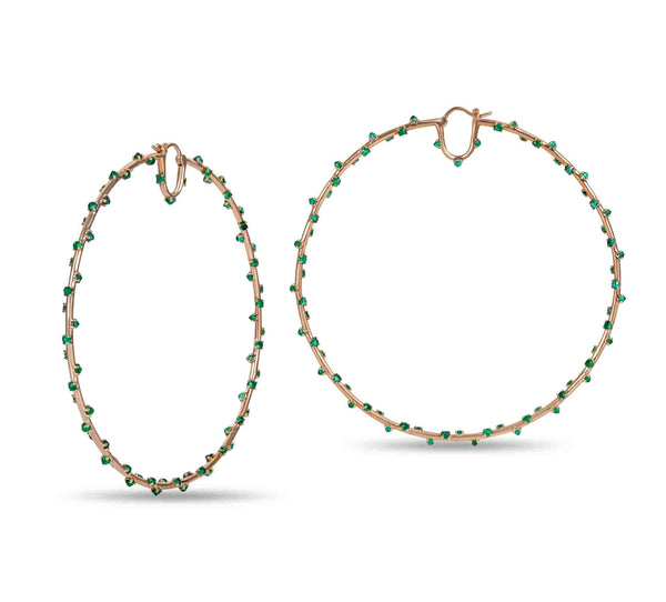 Unchained Hoops 50MM<br>Rubies / Emeralds / Blue Sapphires</br>